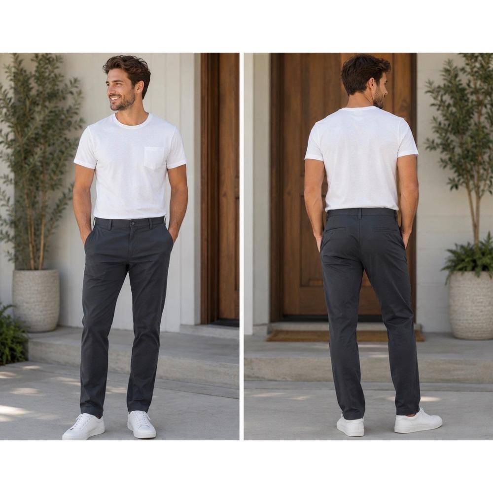 Rhone Commuter Pants Mens 38 Gray Navy Technical Performance Trousers 100161